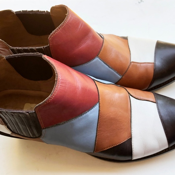 Coach leather patchwork multicolor boots - Picture 4 of 7